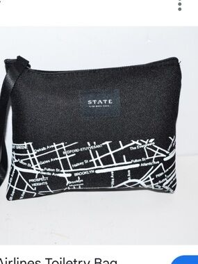 STATE Black and White Map Print Pouch